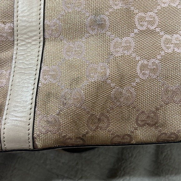 Gucci GG canvas Abbey D-ring tote beige tan gold medium size authentic - Picture 8 of 15